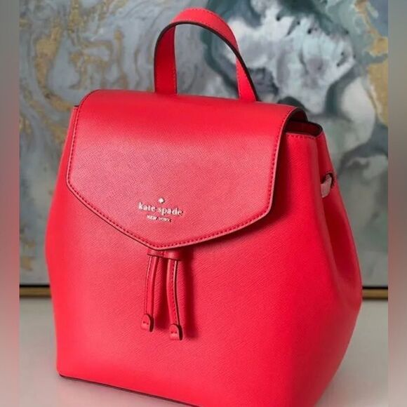 Kate Spade Lizzie medium red backpack. - Picture 1 of 8